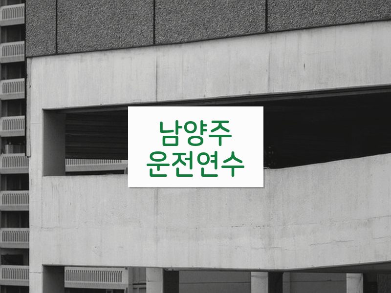 남양주운전연수 후기