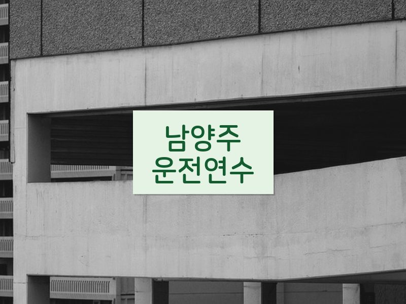 남양주운전연수 후기