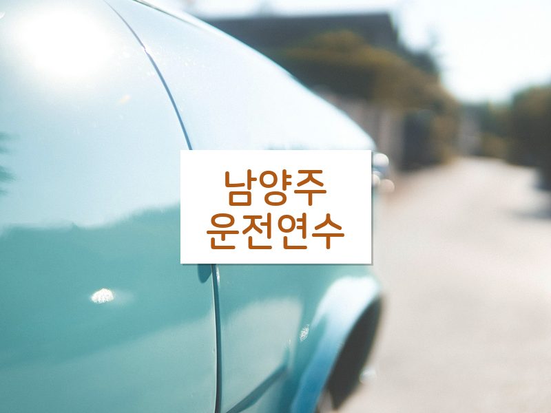 남양주운전연수 후기