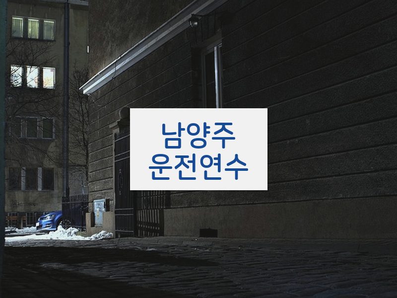 남양주운전연수 후기
