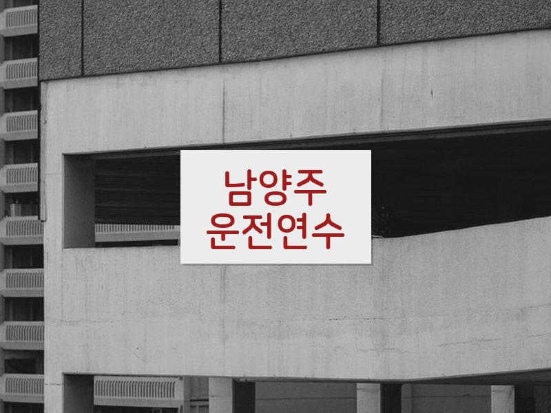 남양주운전연수 후기