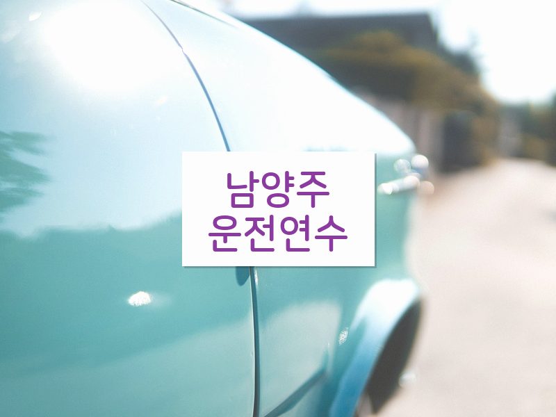 남양주운전연수 후기