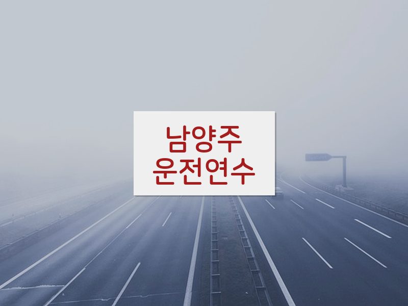 남양주운전연수 후기