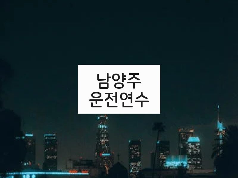 남양주운전연수 후기