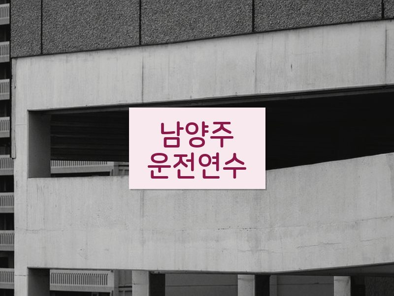 남양주운전연수 후기