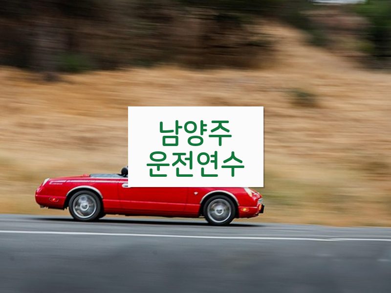 남양주운전연수 후기