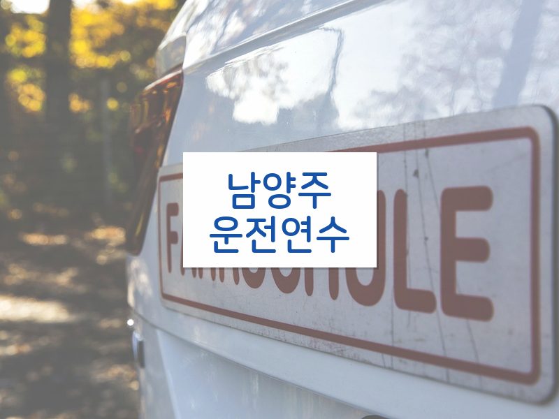 남양주운전연수 후기