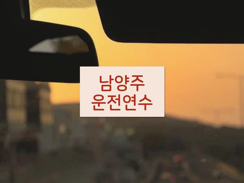 남양주운전연수 후기