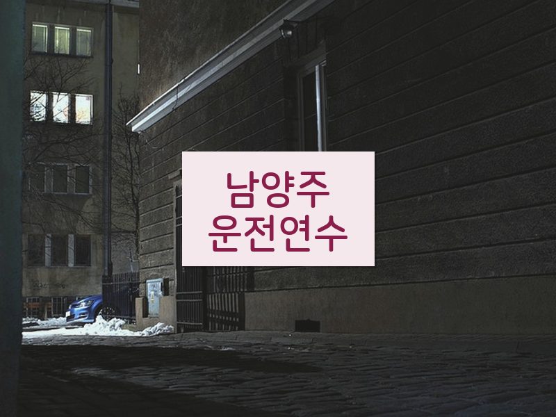 남양주운전연수 후기