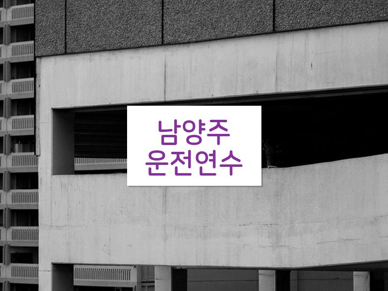 남양주운전연수 후기