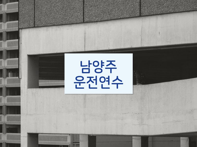 남양주운전연수 후기