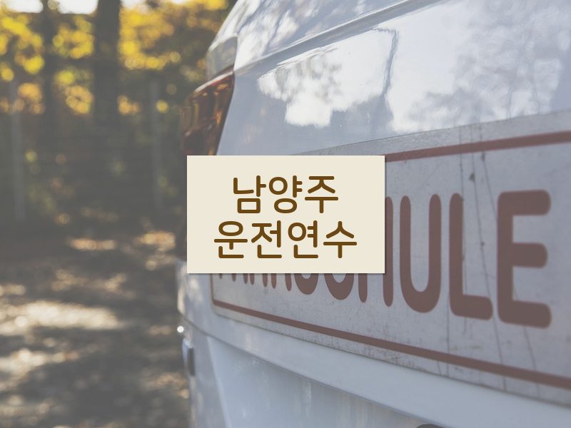 남양주운전연수 후기