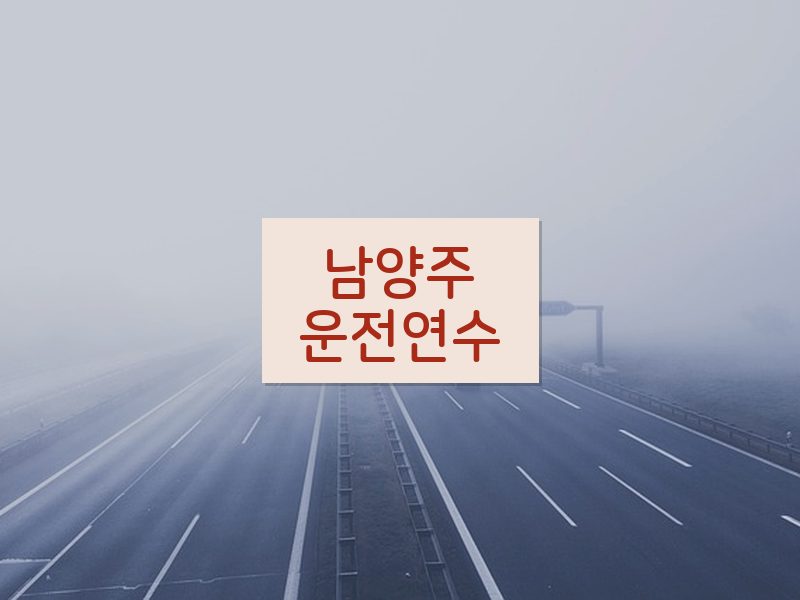 남양주운전연수 후기