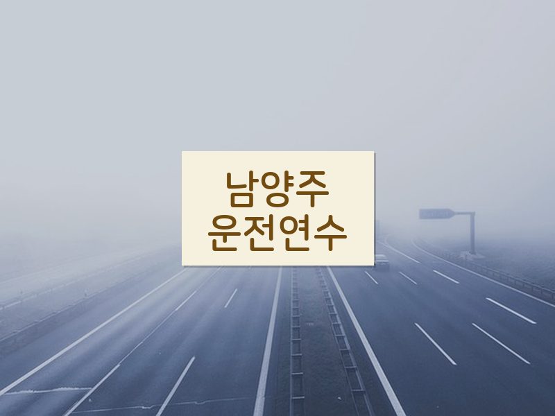 남양주운전연수 후기