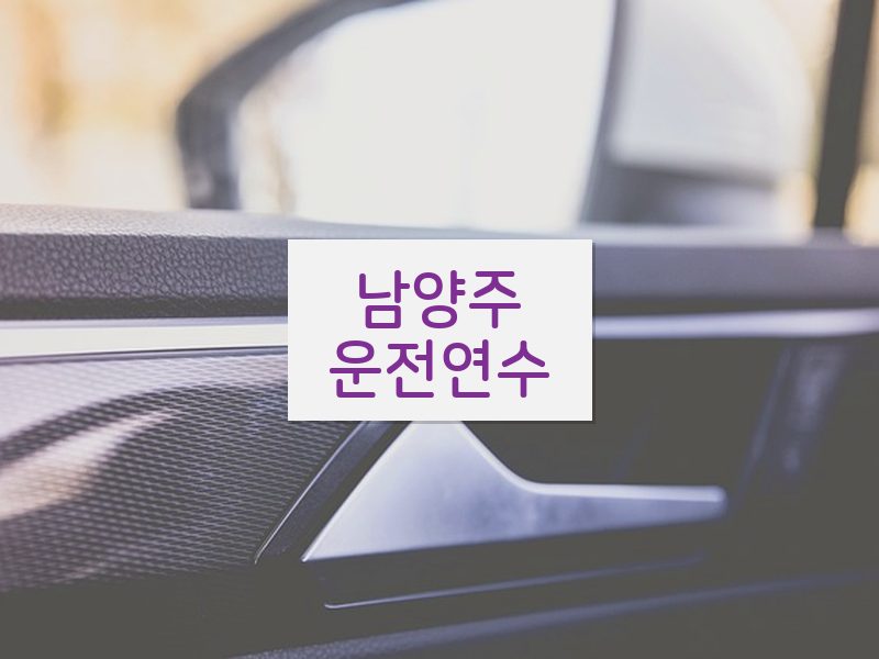 남양주운전연수 후기
