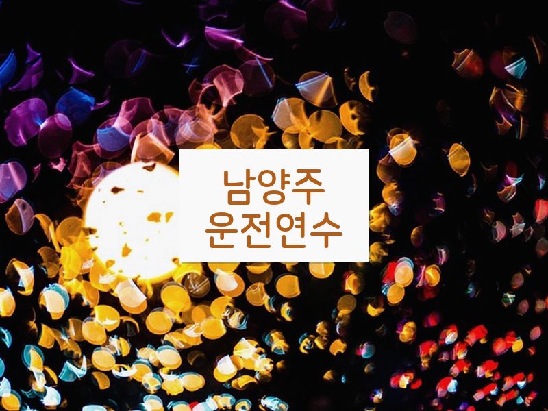 남양주운전연수 후기