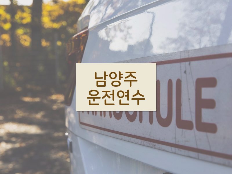 남양주운전연수 후기