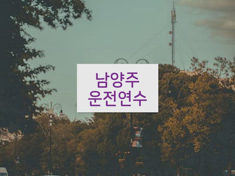 남양주운전연수 후기