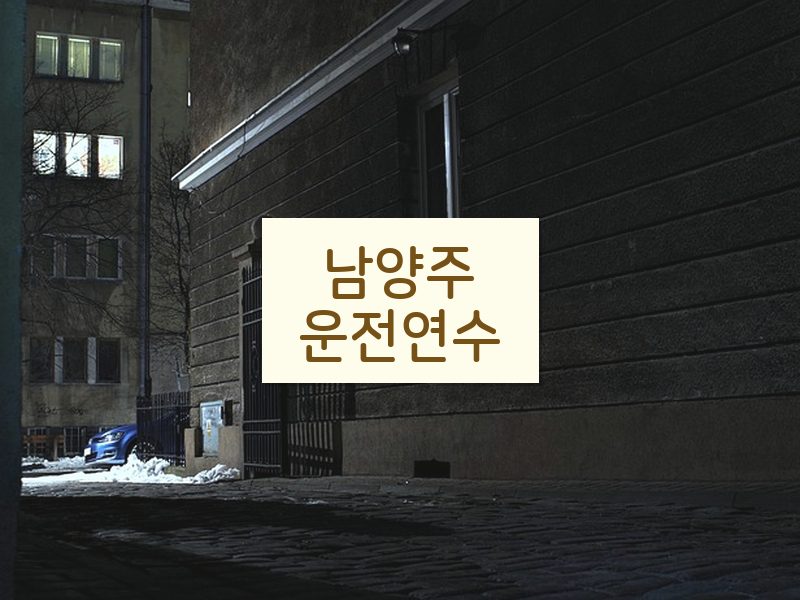 남양주운전연수 후기