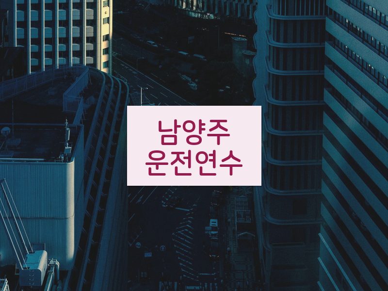 남양주운전연수 후기