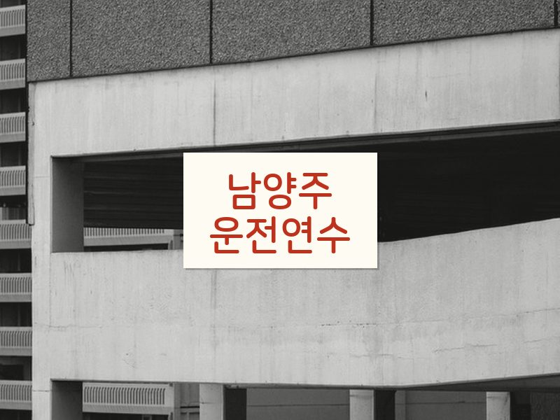 남양주운전연수 후기