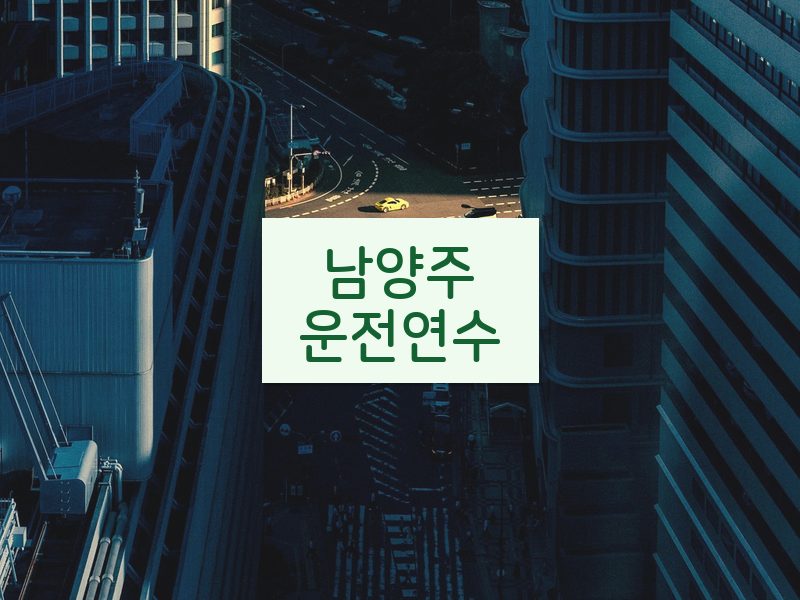 남양주운전연수 후기