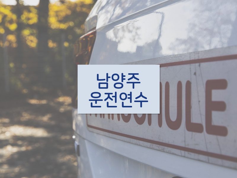 남양주운전연수 후기