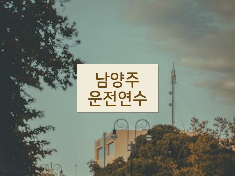 남양주운전연수 후기