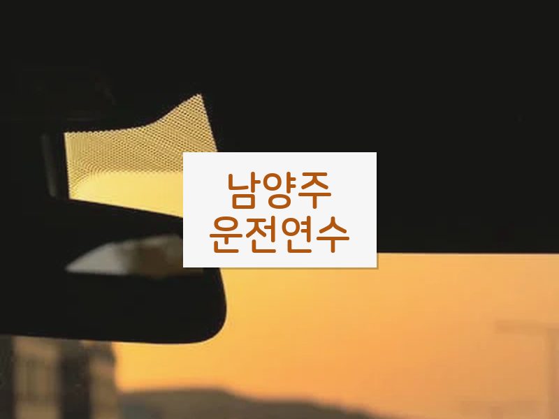 남양주운전연수 후기