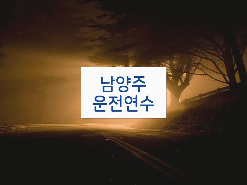 남양주운전연수 후기