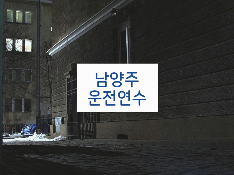 남양주운전연수 후기