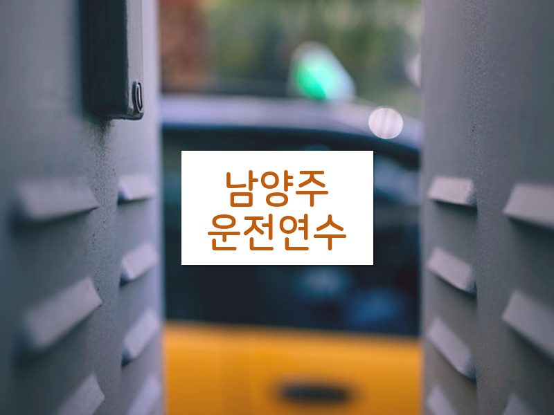 남양주운전연수 후기