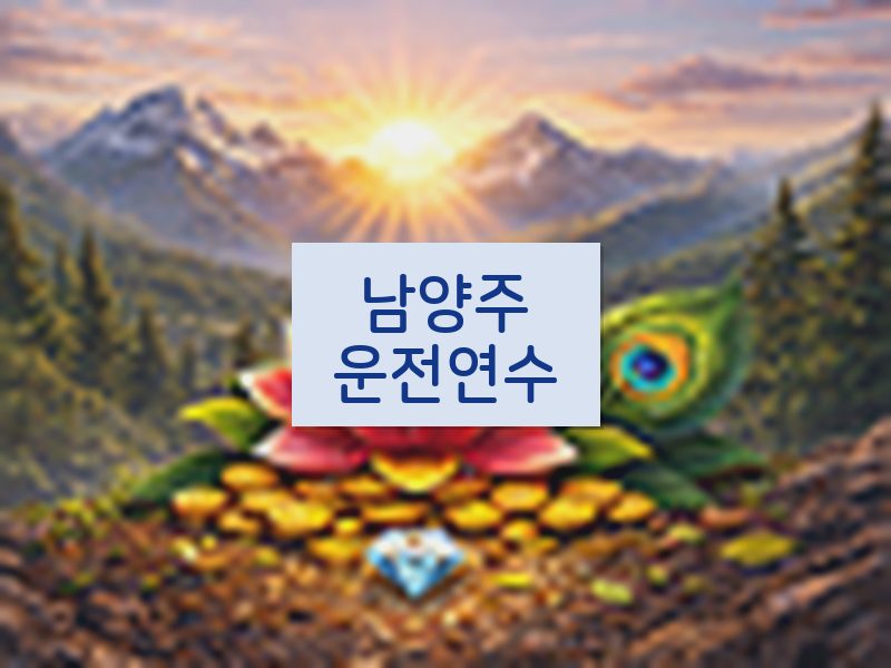 남양주운전연수 후기
