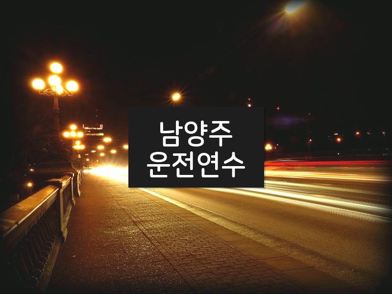 남양주운전연수 후기
