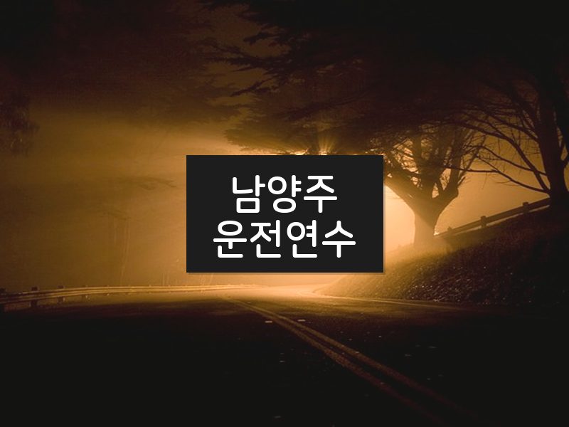 남양주운전연수 후기