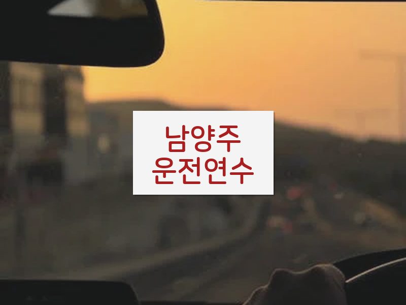남양주운전연수 후기