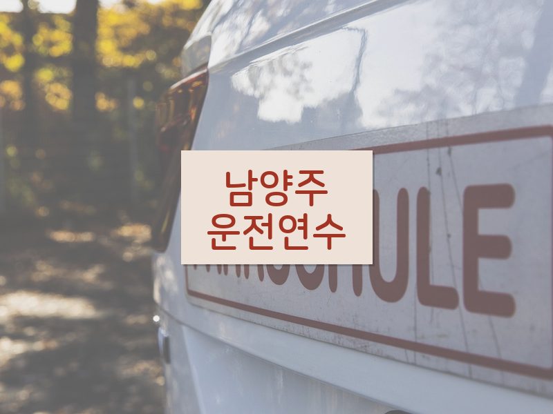 남양주운전연수 후기