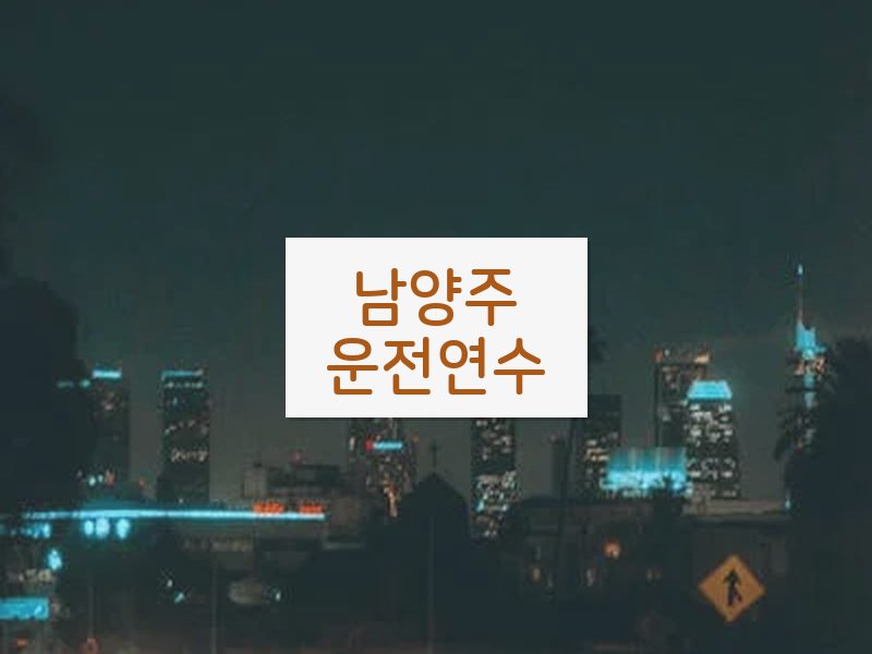 남양주운전연수 후기