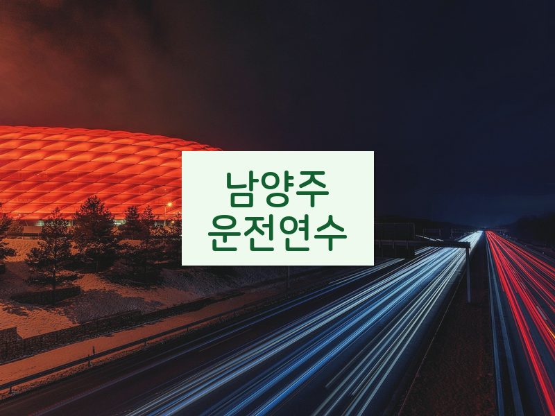 남양주운전연수 후기