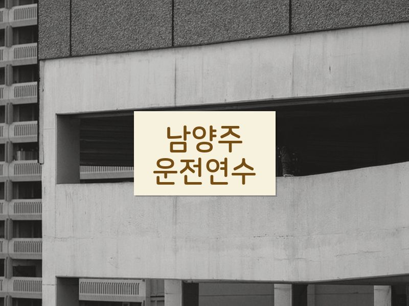 남양주운전연수 후기