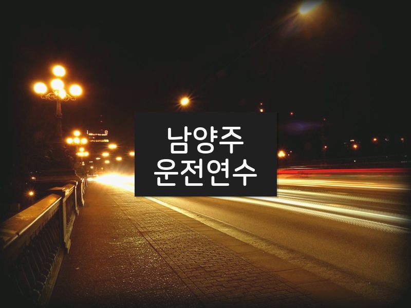 남양주운전연수 후기
