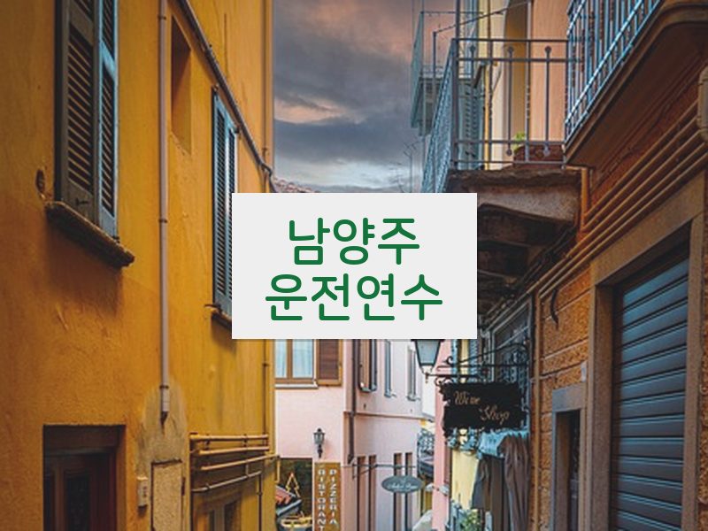 남양주운전연수 후기