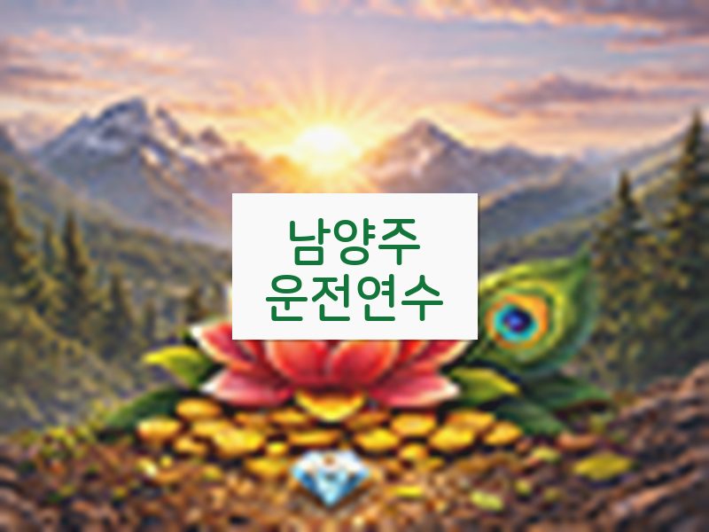남양주운전연수 후기