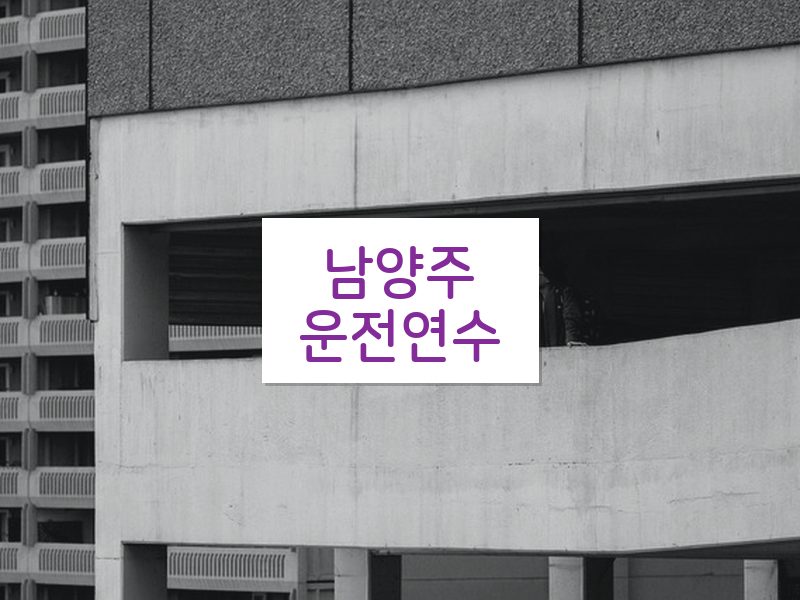 남양주운전연수 후기