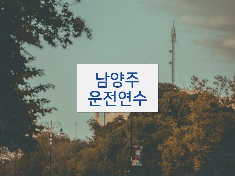 남양주운전연수 후기