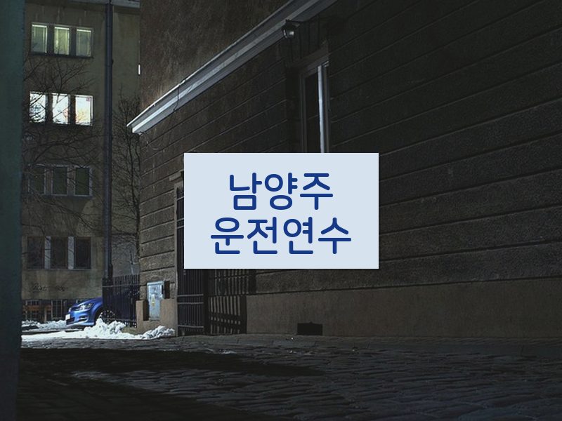 남양주운전연수 후기