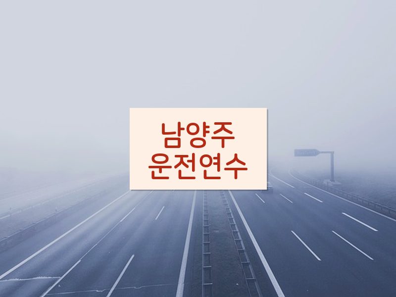 남양주운전연수 후기