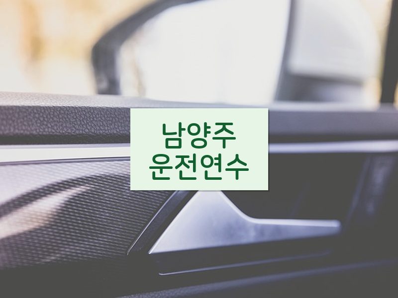 남양주운전연수 후기