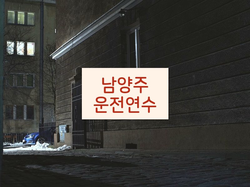남양주운전연수 후기