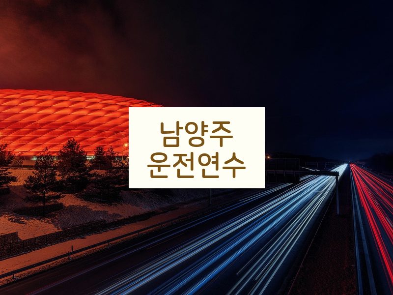 남양주운전연수 후기